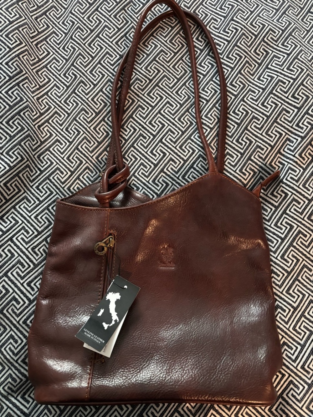 authentic Florence, Italy 🇮🇹 Firenze - Brown Leather Tote Bag
